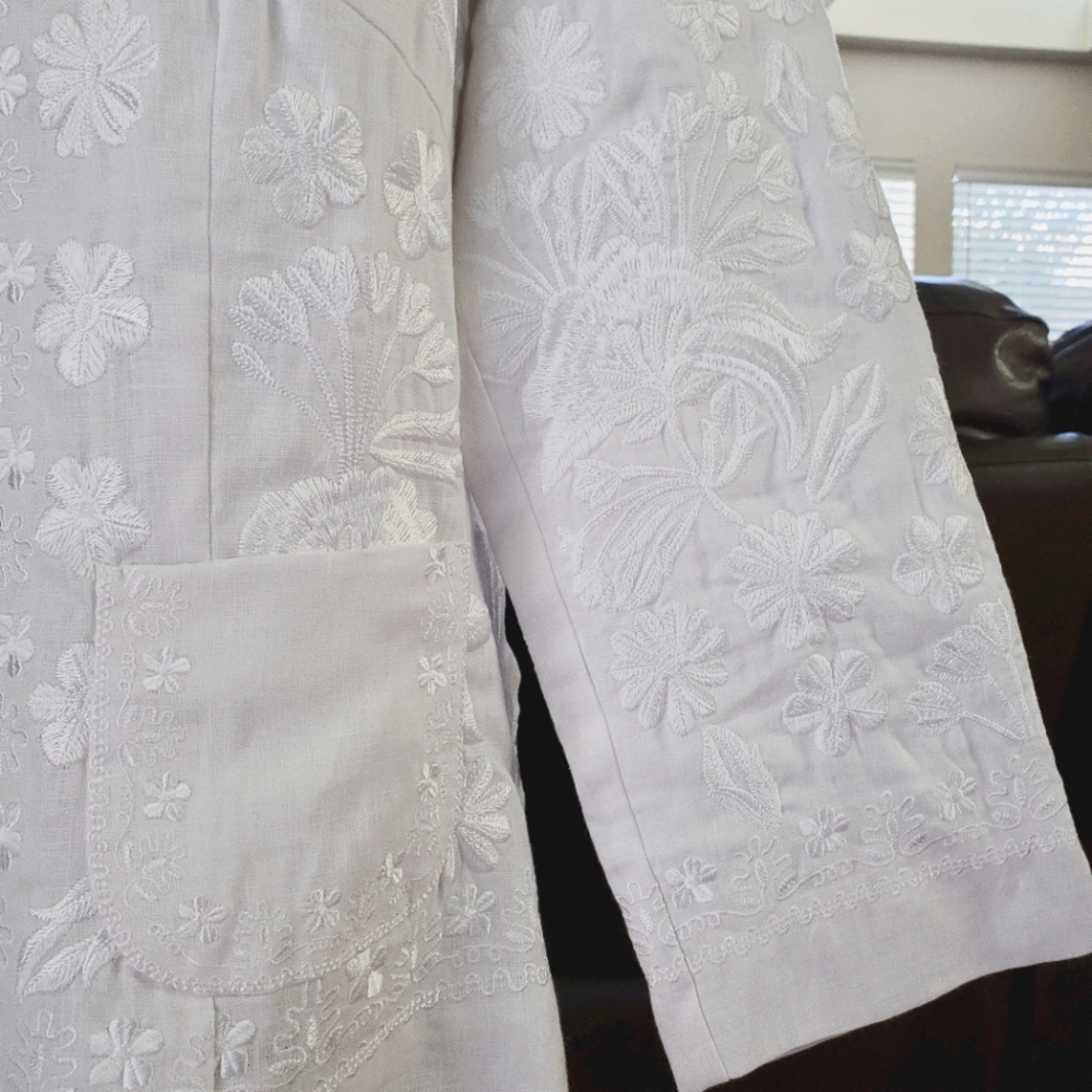Sonia Bogner Linen Embroidered Jacket - Picture 6 of 10